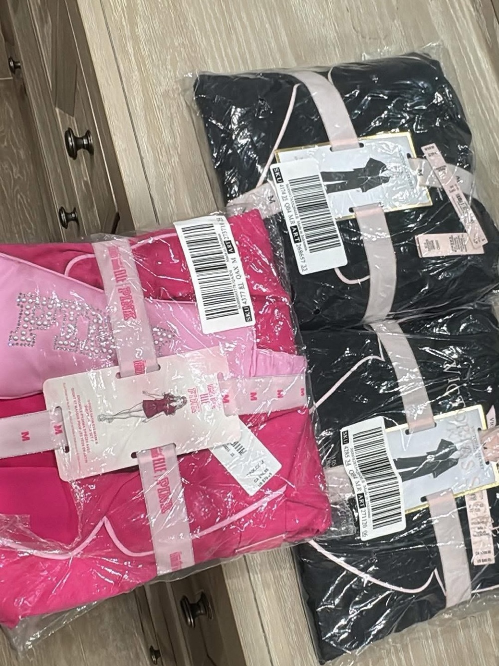 Victoria's Secret Girls' Pink and Black Pack - Embellished & Trimmed Rompers
